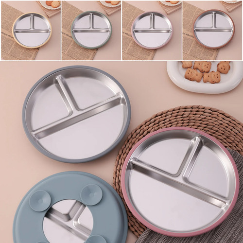 Assiette bébé ventouse inox - assiette,