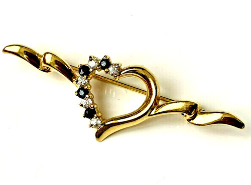 Broche vintage doré coeur - broche,