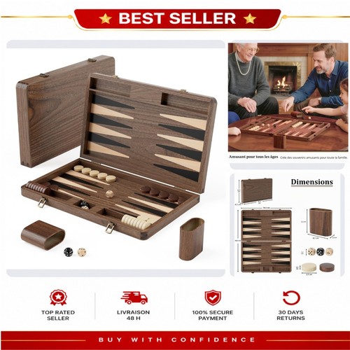 Backgammon bois noyer - backgammon, en
