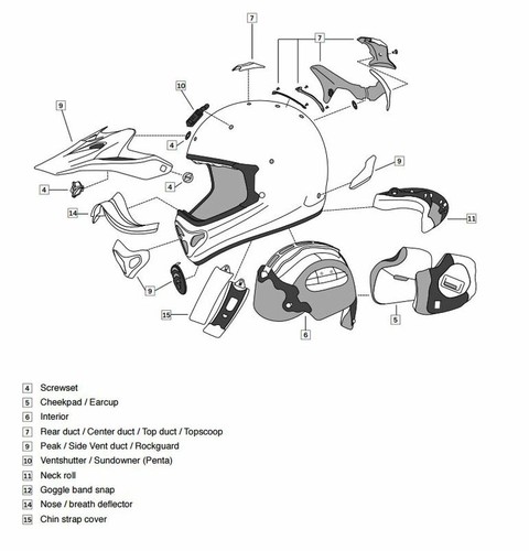 Coiffe arai penta pro 7mm - coiffe,