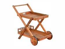 Chariot De Jardin Avec Roues En Bois D'Acacia