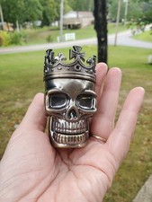 Skull Metal Alloy Tobacco Spice Grinder Crusher SILVER
