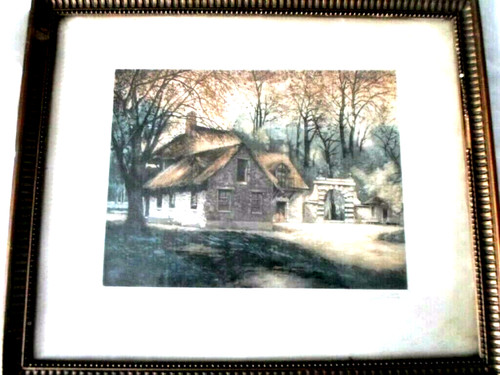 Lithographie cadre doré x - lithographie, 45