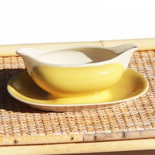 Antique Villeroy & Boch earthenware sauce pan pastel yellow