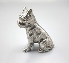 Bronze / Silver Brass BOXER Dog Figure Statue Puppy Dog Dog VGC