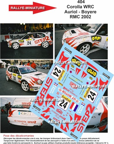 Decals ref 0404 toyota - decals, 1/43