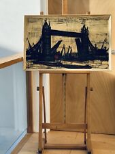 1960s Bernard Buffet Lithograph Tower Bridge Framed Print on Board