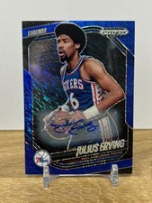 2024-25 NBA Panini Prizm Black Julius Erving BLUE SHIMMER Auto Card 21/25