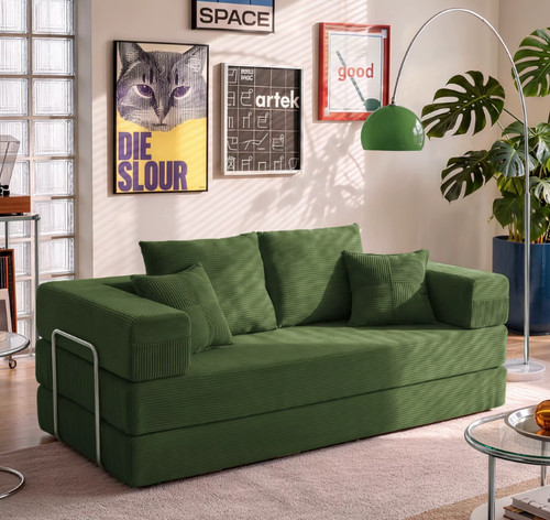 Canapé vert lit - , 4-en-1