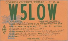 vintage amateur ham radio QSL postcard W5LOW Elmer 1957 Corpus Christi Texas