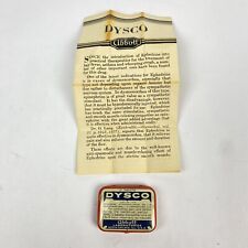 1931 Dysco Tin & Directions Abbott Chicago Ephedrine Whooping Cough Menstruation
