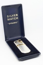 Silver Match “Dynamic” en métal argenté avec étui Japon – Briquet de collection