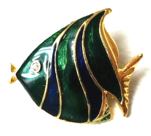 Broche vintage poisson émail - vintage,