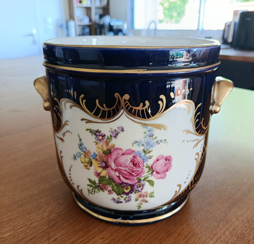 Grand cache pot bleu - , de