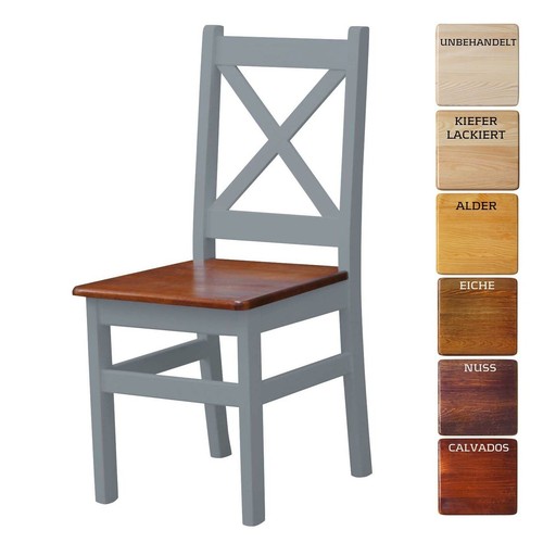 Chaise grise neuve bois pin - chaise,