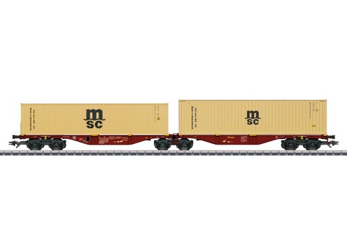 Wagon porte conteneurs - porte-conteneurs, double