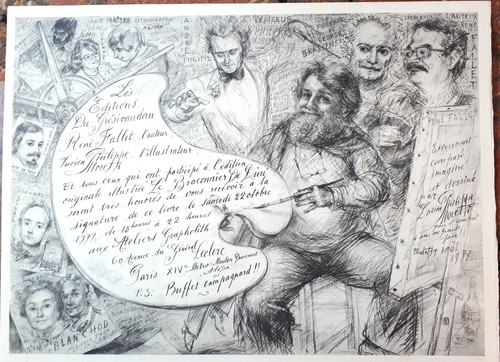 Brassens lithographie moretti - brassens,