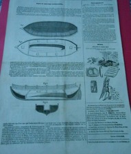 Gravure 1845 - Canot de