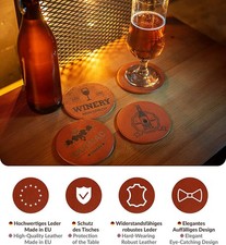 sous-Verres en Cuir Pleine