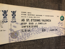 Ticket )) ASSE ST ETIENNE V VALENCIA  - UEFA CUP 2008/2009
