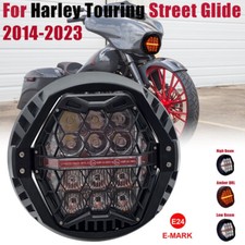 7 inch LED Headlight For Harley Touring Street Glide 2014-2023 Amber DRL Hi/Low