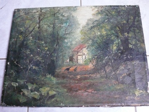 Ancien tableau peinture - , huile