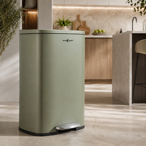 Maxcraft poubelle 50l acier - maxcraft,