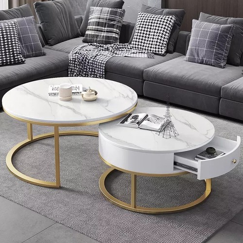 Rond table basse set - set, or
