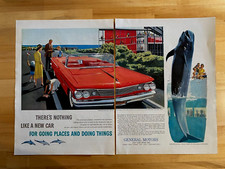 1960 Original Print 2 Page Ad Pontiac Bonneville Convertible Coupe GOING PLACES