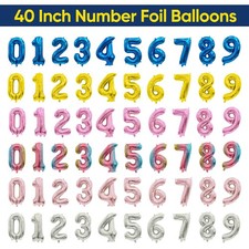 Ballons Numériques Géants En Aluminium Hélium 40 Pouces Anniversaire Âge Fête