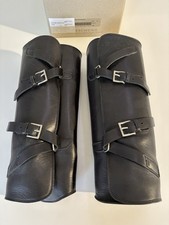 HESCHUNG Leather Gaiters Black