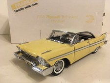 1:24 Danbury Mint 1958 Plymouth Belvedere Hardtop SUNFLOWER YELLOW & WHITE w/box
