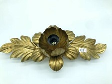 Plafonnier Lustre Feuille Or