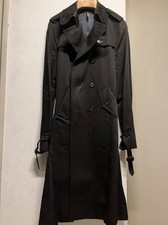 Used Dior Homme Trench Coat Jacket Outer Women Size 44 Black Color Very Rare
