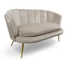 Canapé 2 Places en Velours "Dabren" 138cm Taupe