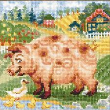 RIOLIS 1523  La ferme  Le Porcelet  Kit Broderie Point de Croix compté  