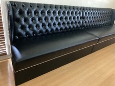 BANQUETTE SEATING BEAUTIFUL CUSTOM MADE WITH DIAMOND TUFT AND SILVER NAIL TRIM