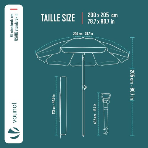 Parasol jardin 200 cm - jardin,
