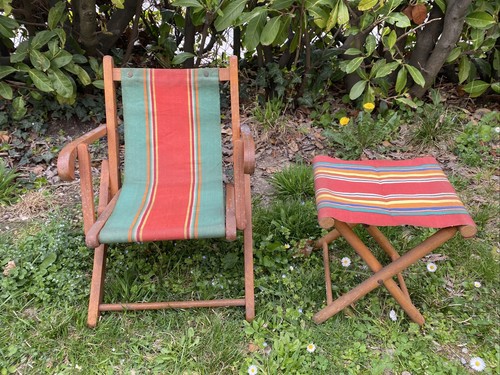 Ancienne chaise pliante bois - chaise,
