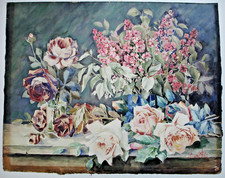 SUPERBE  ET GRANDE AQUARELLE