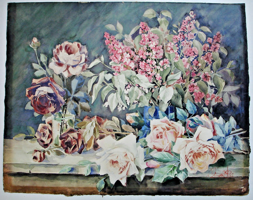 Superbe grande aquarelle - superbe,