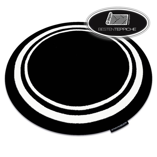 Tapis moderne rond border - tapis,