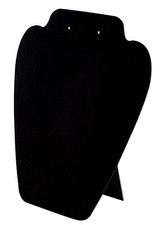 PRESENTOIR PLAT POUR PARURE BIJOUX COLLIER VELOURS NOIR 21 x 19 NEUF