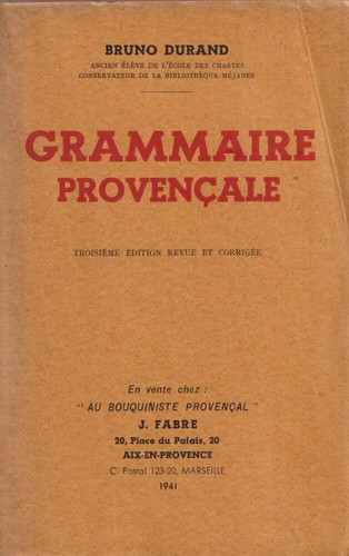Grammaire provençale bruno - grammaire,