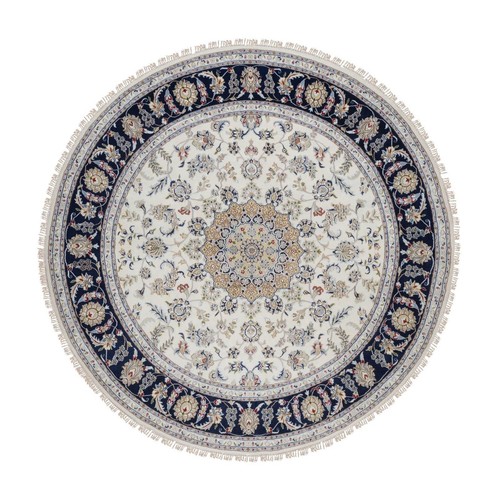 Tapis rond noué main en - tapis,