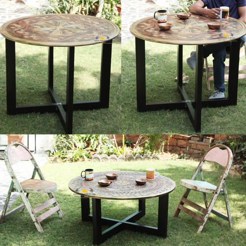 Table pliante ronde bois - table,