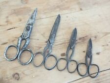 + Lot of 4 Antique Steel Seamstress or Embroider Scissors +