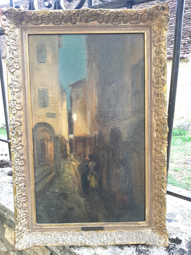 Huile sur panneau les filles - huile,