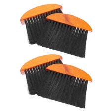 Lot de 4 brosses à cendres en bois pour cheminée, poils fins, pour