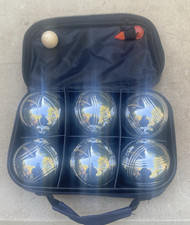 6 Vintage Chrome Petanque Boule Balls Set w/Accessories in  Case